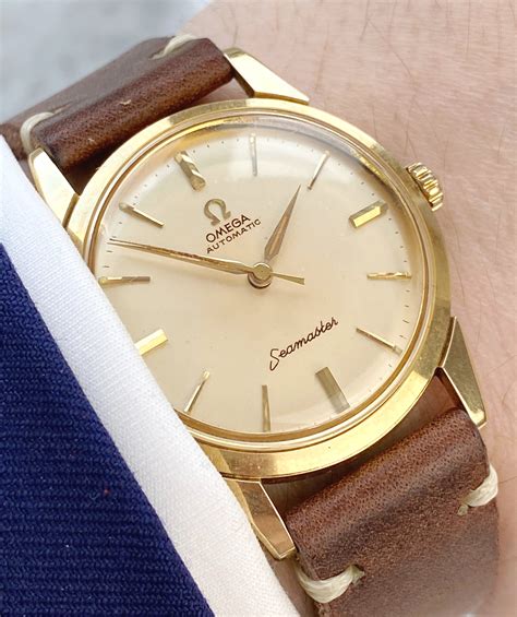 omega seamaster solid gold watch|watch omega seamaster price.